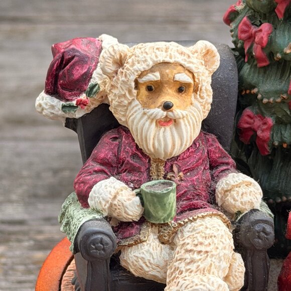 Robert Raikes Santa & Mrs Claus Bears Music Box Plays Here Comes Santa Claus Vtg - Picture 6 of 13